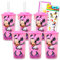 Disney Minnie Mouse Schnabeltassen-Set – 6er-Pack Minnie Tumbler mit Strohhalm Bündel mit Minnie-Aufklebern (Minnie-Tasse für Kleinkinder, Kinder, Erwachsene)