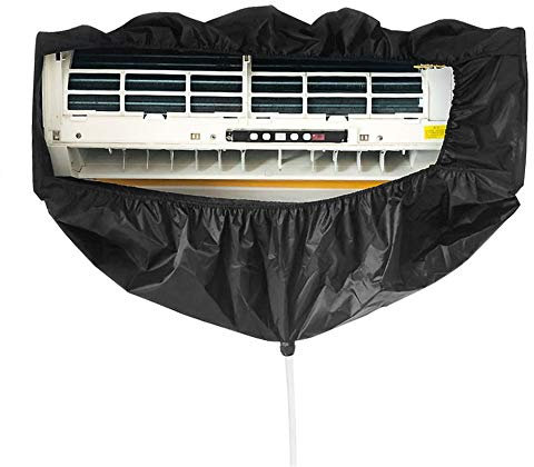 Fdit Sac de Nettoyage de Climatisation en Tissu Oxford Sac de Protection étanche pour Climatiseur Mural Sac de Protection pour Climatiseur Mural (Noir)