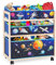 HOMCENT Kids Toy Storage Organizer with Wheels, Utility Rolling Cart with Large Storage Capacity for Bedroom, Toy Room, Playroom - Hold Toys, Books, Blankets (Blue)