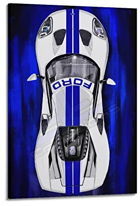 HALOUB Super Auto-Poster für Ford GT Sportauto, Rennauto, dekoratives Gemälde, Leinwand, Wand- und Kunstbild, Familien-Schlafzimmer, Dekoration, 20 x 30 cm
