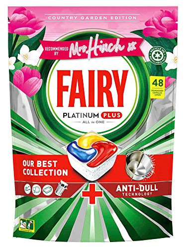 Fairy Platinum Plus All In One Dishwasher Tablets, Lemon, 48 Tablets, Our Best Cleaning For A Clean Like New, Removes Dullness and Prevents Limescale