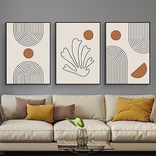 PYNVDD Leinwandposter, Moderne Minimalistische Abstrakte Wandkunst, Böhmisches Posterset Geometrische Wanddekoration - Kein Rahmen (Bild-8,40x60cm*3)…
