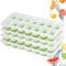 CUQOO Ice Cube Trays with Lids – Durable BPA-Free Freezer Moulds Made from Food-Grade Silicone, Easy-Release Design, LFGB Certified, Odour-Free, Rounded Rectangle, Reusable, 4 pcs Set, Green