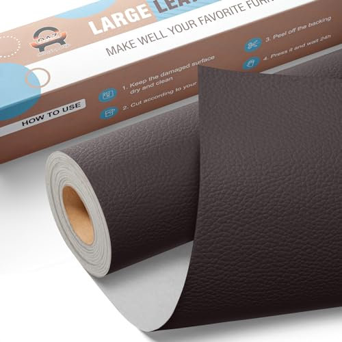 Leder Reparatur Set Kaffee,OAZ Kunstleder Selbstklebend 40 x 160 cm,Kunstleder Reparaturset Leder Reparatur Patch Selbstklebende Lederflicken für Autositze Möbel Sofa Taschen