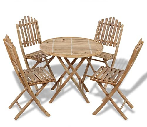 SKM 5-TLG. Garten-Essgruppe Klappbar Bambus, Weight: 15.2 kg, 41497