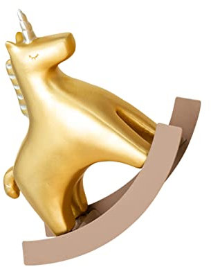 AOKWAWALIY 1Stk Pferdeverzierung aus Holz Schaukelnde Einhorn- -Skulptur Schaukelpferde Sammelfigur Animal Figures Dekoration Schlafzimmer Esstisch Mittelstücke Schreibtischaufsatz Tier
