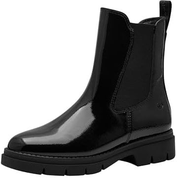 Tamaris Damen Chelsea Vegan; BLACK PATENT, EU 36