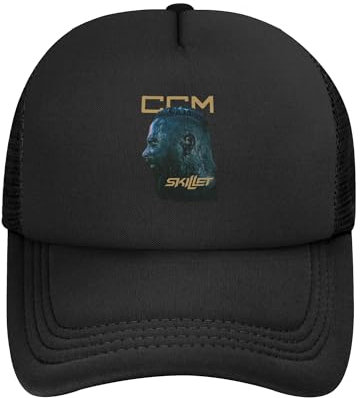 Śkillet%Rock Band mesh Baseball caps for Men Casual Adjustable 3D Print Snapback Trucker Cap Fishing Hats for Men Sun Protection Unisex Gift