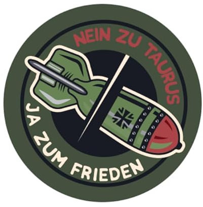 Nein zu Taurus-Ja zum Frieden Aufkleber 24 cm