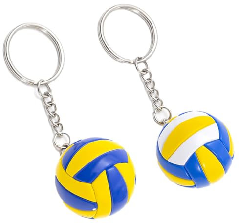 FDCGAS Volleyball zubehör -2Pcs Volleyball Schlüssel Ringe Basketball Keychain Mini Sport Simulation Schlüssel Kette Sport Stil Schlüssel Ring Anhänger für Tasche Hängen Ornamente Keychain Geschenke
