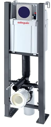 Wirquin 55718911 WC suspendu universel Compact avec plaque de commande à détection grise et noire