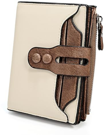 UTO Geldbörse Damen Klein Leder RFID Schutz 18 Fächer Schnalle Kleines Portemonnaie Frauen mit Münzfach Foto-Ausweishülle Brieftasche Mini Geldbeutel Viele Fächer Portmonee Geschenk