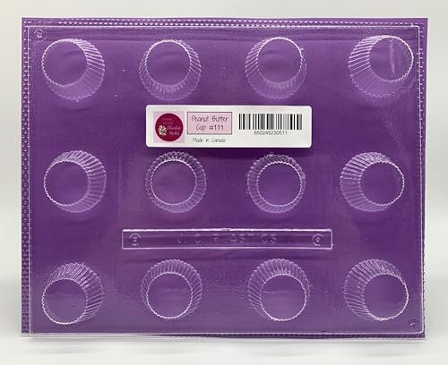 CANDISLE Peanut Butter Cup 111 - Chocolate Candy Mould For Ice Cubes, Butter, Fudge, Fondant, Valentine Chocolates, Easter Treats, Christmas Gifts & Many More