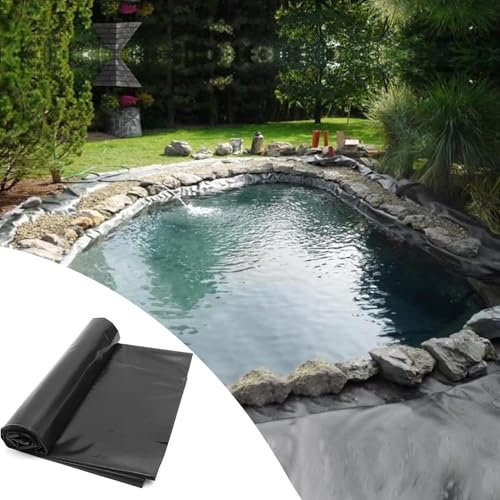 Revestimiento para Estanques HDPE Pieles para Estanques Lona Negra para Estanques de Jardín Película Impermeable Reforzada de 0,12 mm de Espesor para Fuentes, Cascadas, Piscinas y Lagos Artificiales(4