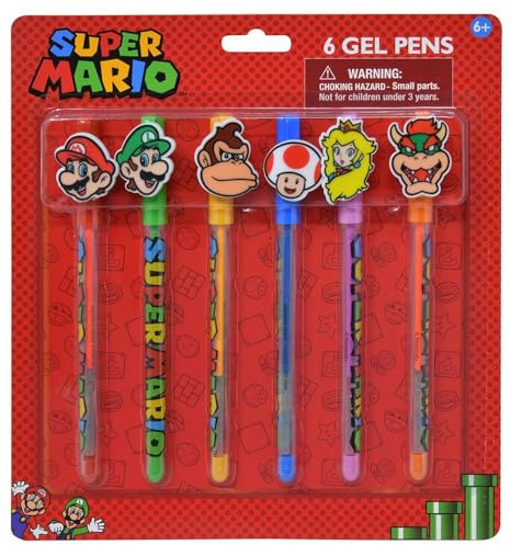 Super Mario Confezione da 6 penne gel