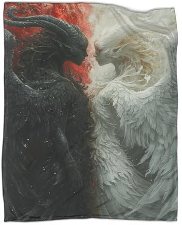 Fleece Blanket Sofa Throw, 3D Angel Print Fluffy Soft Throws Versatile TV Flannel Blankets Warm Poncho Shawl Blankets Cloak Cape for Bed Couch Travel 40x50inch(100x130cm)
