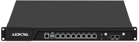 AIOPCWA 1U Firewall Appliance B150 Core i3 7100, 2 x 10Gb SFP+ LAN Firewall Hardware VPN Router PC, 8GB RAM 512GB SSD OPNsense Hardware 19”Rackmount for Homelab with VGA, SIM