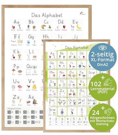 fantassimo® XL ABC Doppel-Poster Grundschule + Hörgeschichten, Wortschatztaining & Lern- & Spieleheft digital