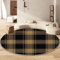 Runde Teppiche 60 cm Teppich, Geometrische Streifen Schottisches Plaid Bedruckte Dekorteppiche, Geometrisches Gitter rutschfeste Runde Teppiche, Waschbar Runde Teppiche für Wohnzimmer, Schlafzimmer