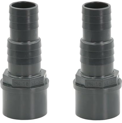 HAF® 2X PVC Druckschlauchtülle mit 32/38mm Schlauchtülle x 50mm Klebemuffe - Druckschlauchtülle aus grauem PVC-U für Poolverrohrungen und vieles mehr...Qualität: Made in Europe. Menge: 2 Stück