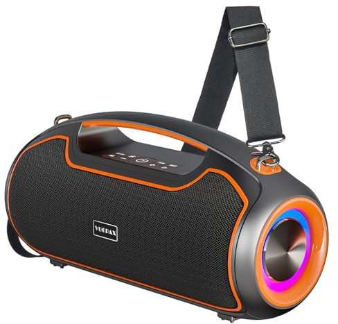 Altavoz Bluetooth Potente Portátil Mejores Altavoz Exterior Bluetooth Speaker Potencia pico de 200W, resistencia al agua IP65, 2 * Subwoofer aumentar TWS/TF/USB/AUX, ideal para el hogar/reuniones