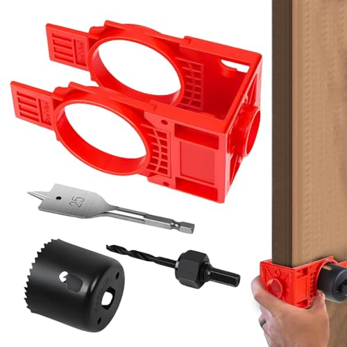 Teksome Kit de Perçage de Trou de Porte - Kit de Fraises à Trou pour Poignées,Quincaillerie Coulissante pour Maison Armoire Voiture Fenêtre Entrée et Garage