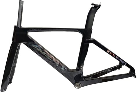 700C Gravel Carbon Rennrad Rahmensatz 47/49/52/54/56cm F12*100mm R12*142mm Scheibenbremse Rahmen Carbon Disc Rennrad Rahmenset(Black 2,52cm)