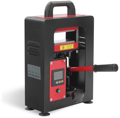 Hydraulic Heat Press Machine 14,000 PSI 900W Rosin Press Extraction | Dual 6x12cm Plates, Up to 204°C, 0–999-Second Timer, LCD Controls, Heating Presser for DIY Home Studios Workshops