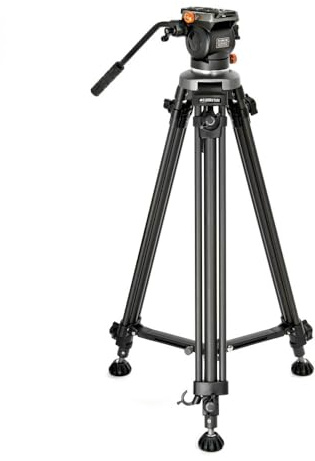 3 Legged Thing 3 Legged Thing HUGH Carbon Fibre Video Tripod Kit with AirHed Motion - Professional Video Tripod & Fluid Head System, Carbon Fibre & Magnesium, British Made - Black with Copper Accents