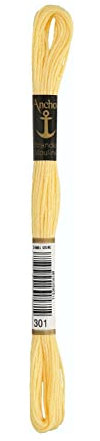 Anchor Sticktwist 4635000-00301 vanille Stickgarn, 100 % Baumwolle