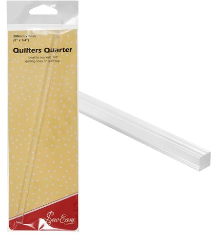 Sew Easy 1/4” Quilters Quarter – 6mm x 200mm Seam Allowance for Patchwork Sewing Dressmaking Fabric