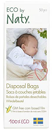 Eco by Naty, Ökologische Windelbeutel, 3 Beutel (3 x 50 Stück), 100% Kompostierbar