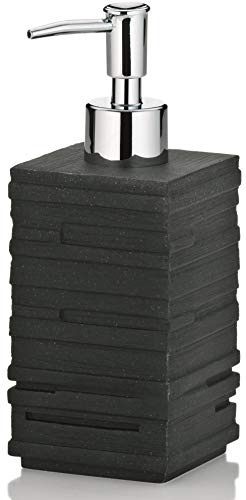 Kela Seifenspender Posidon aus Poly in schwarz, Plastik, 7 x 7 x 18 cm, 20252