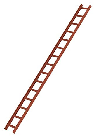 Dachleiter, 15 Sprossen, Rotbraun Leiternaußenbreite 330 mm