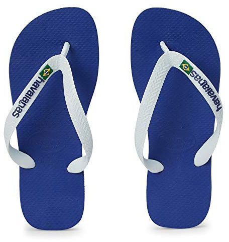 Havaianas - Brasil Logo, Chanclas Icónicas, Cómodas y Duraderas, Tiras con Bandera de Brasil y Suela Antideslizante con Franjas de Colores, Adultos Unisex