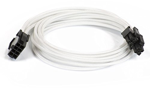 Phanteks 8 to 8 (4+4) Pin M/B Premium Sleeved Extension Cable 19.68 Length, White(PH-CB8P_WT)