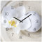 levandeo Wanduhr Glas 30x30cm Uhr Glasbild Orchidee Weiß Sand Stein Wellness Wanddeko Küchenuhr