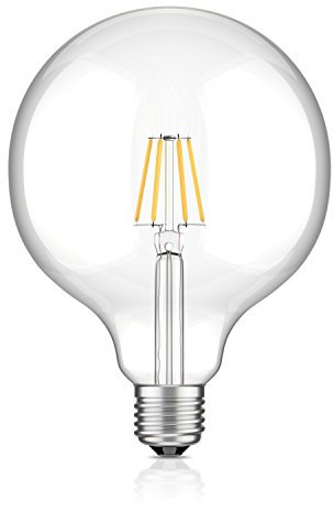 ledscom.de E27 LED Leuchtmittel, G125, warmweiß (2700 K), 7,5 W, 838lm