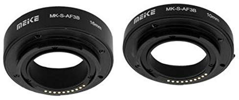 Meike MK-S-AF3B Kunststoff Autofokus Makro Verlängerungsrohr Adapterring 10mm 16mm für Sony E-Mount FE-Mount Spiegelfreie Kamera A7 A7M2 NEX3 MEX5 NEX6 NEX7 A5000 A6000 A6300 A6500 A9