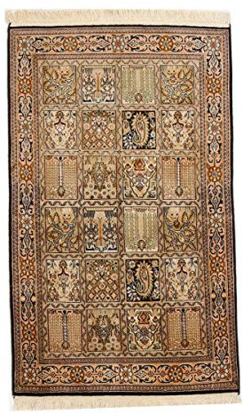 Nain Trading Kaschmir Reine Seide 78x129 Handgeknüpft Orientteppich Teppich Seide Indien