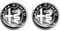 Alfa Romeo Logo offizielle 3D Aufkleber, schwarz auf weiß, Durchmesser: 12 mm, Zweier-Set diam. 12 mm