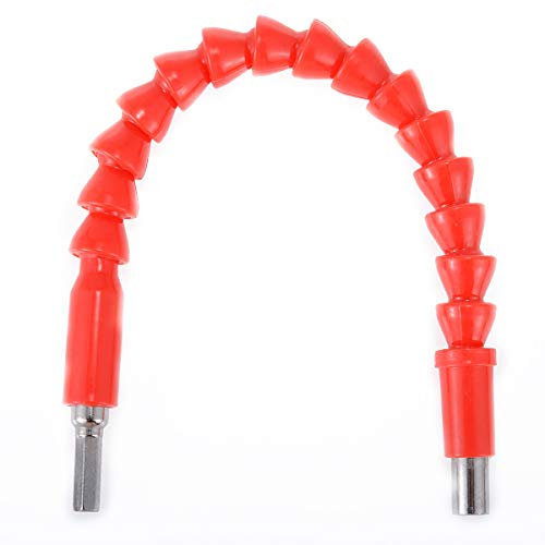 KATUR Flexible Drill Bit Extension, Screwdriver Soft Shafts, Universal Drill Connection, 1/4 Power Drill Adapter + 1/4 Extend Drill Bit (Red)