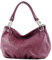 modamoda de IT40 Damen Leder/Nappaleder Schultertasche Hobo Bag handmade in Italy, Farbe:Bordeauxviolett Leder