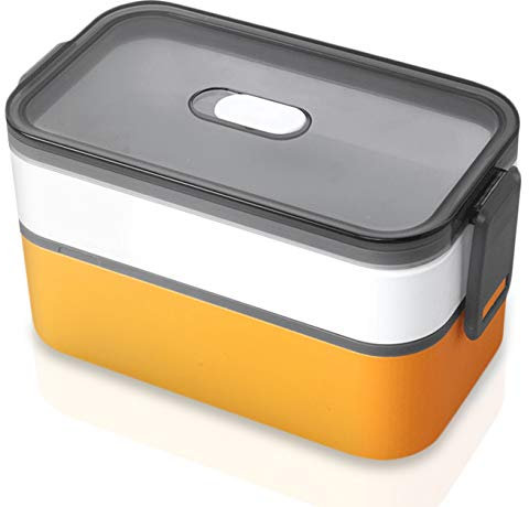 DN N/D PJBL Bento Box is White Top and Orange on The Bottom, Acrylic