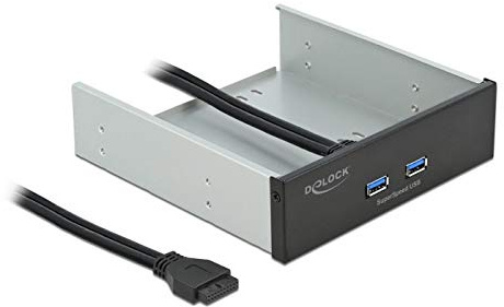 Delock 61005 5.25″ Front Panel mit 2 x SuperSpeed USB (USB 3.2 Gen 1) Typ-A Ports