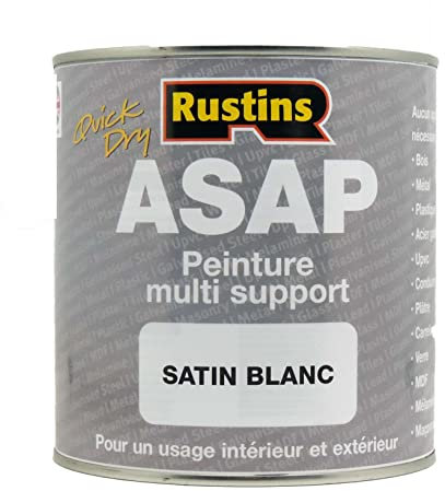 Pintura satinada multiusos de secado rápido para interiores y exteriores - 1L color blanco (ASAPWH500FR)