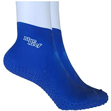 Blue Reef Chaussettes de piscine anti-verrues 100 % latex pour filles garçons femmes et hommes unisexes avec semelle à picots (30-32)