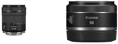 Canon Objectif RF 24-105mm F4-7.1 is STM Noir 4111C005AA & Objectif RF 50mm f/1.8 STM