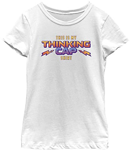 Netflix Mädchen Stranger Things Thinking Cap Girls Short Sleeve Tee T-Shirt, Weiss/opulenter Garten, Groß