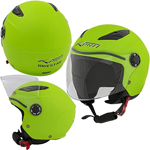 Kinderhelm Motorrad Roller Jungen Kindersicherheit ECE 22 06 Mattgrün S